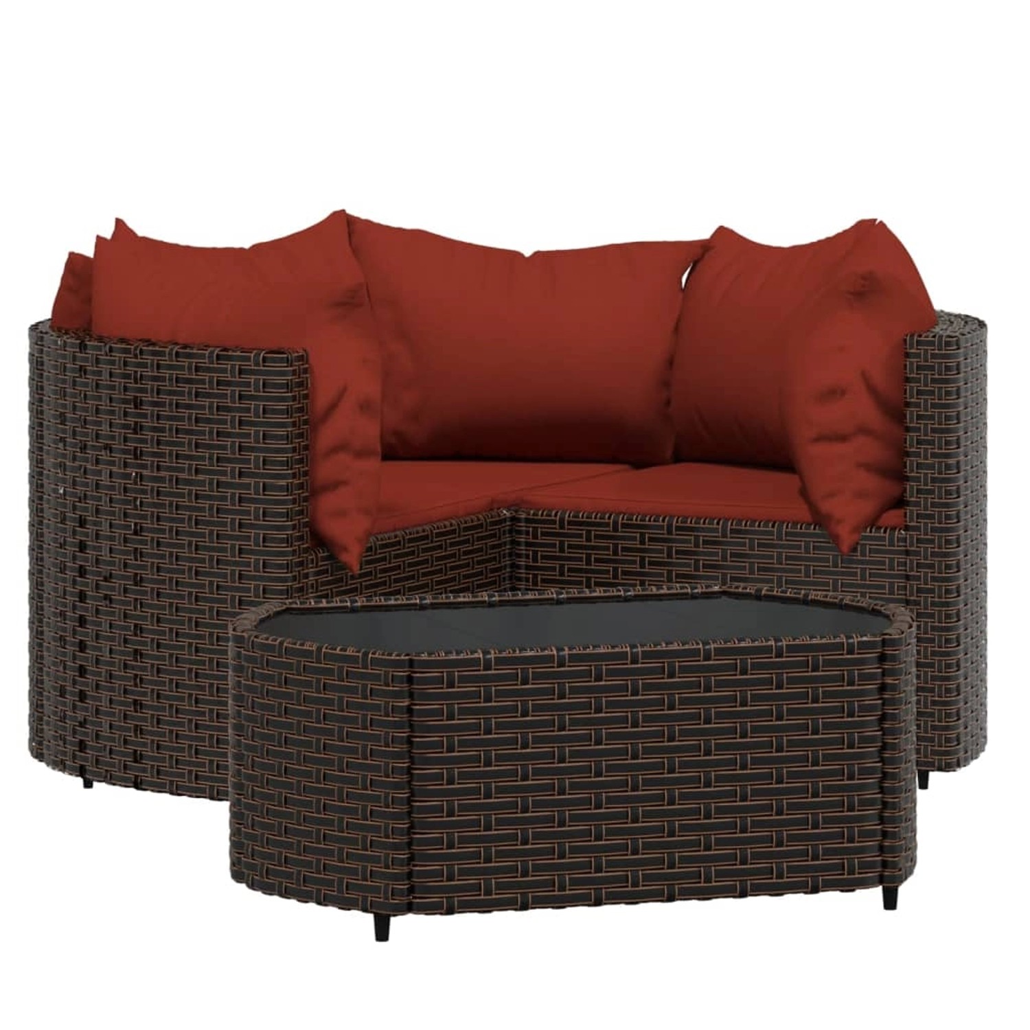 vidaXL 4-tlg Garten-Lounge-Set mit Kissen Braun Poly Rattan Modell 12 günstig online kaufen