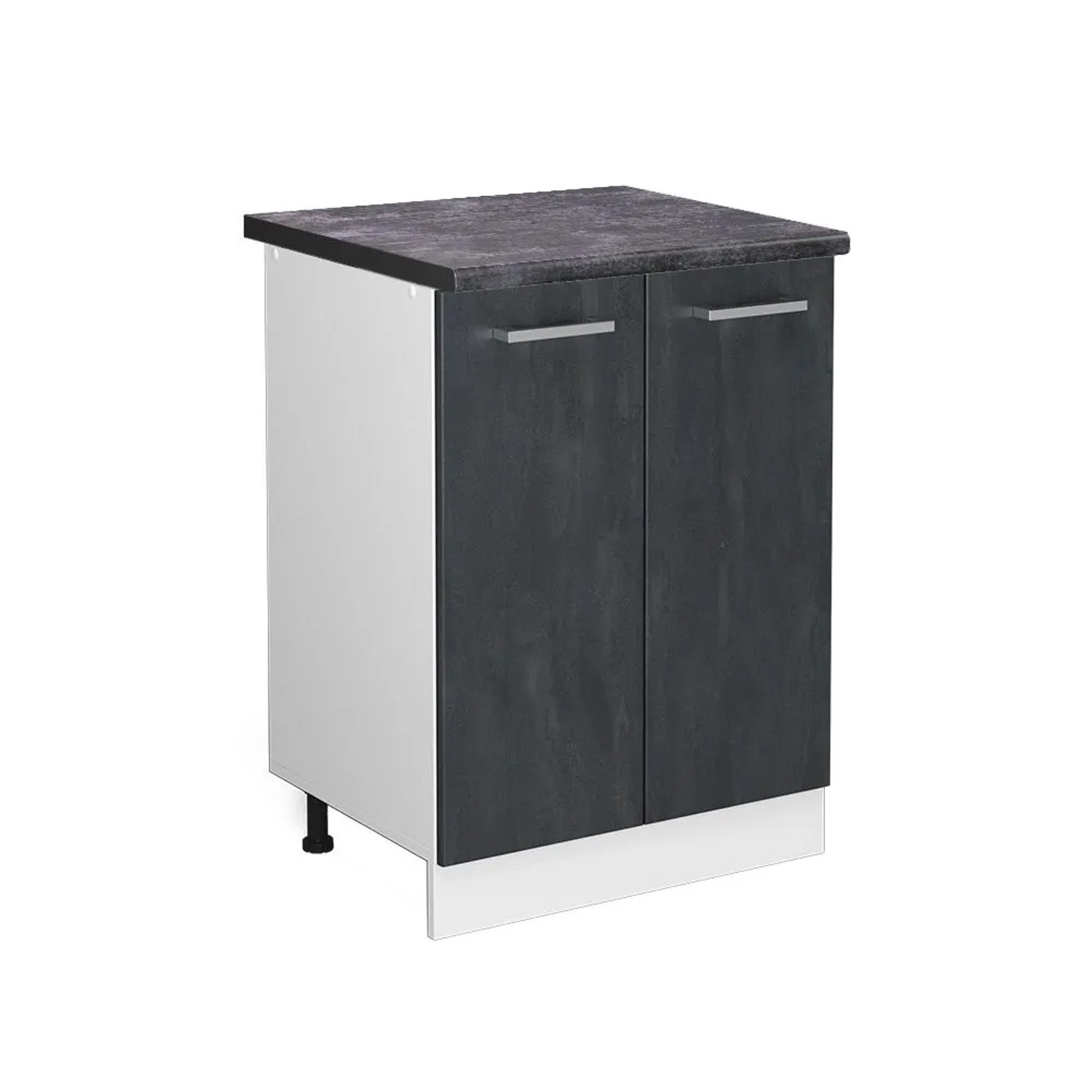 Vicco Küchenunterschrank R-Line Schwarz Beton Weiß 60 cm AP Anthrazit