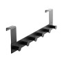 SOTECH Türgarderobe LINEA I, Edelstahl schwarz matt, mit 6 Haken für Falztüren bis 16mm.