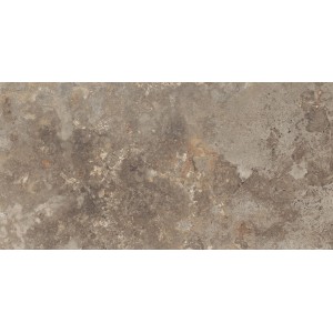 Feinsteinzeug Bodenfliese Travertino, teilpoliert, 60x120 cm, in Cafe-Optik.