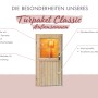 Karibu Türpaket für Außensauna Klassisch, naturbelassen mit Fensterkreuz und Zylinderschloss.