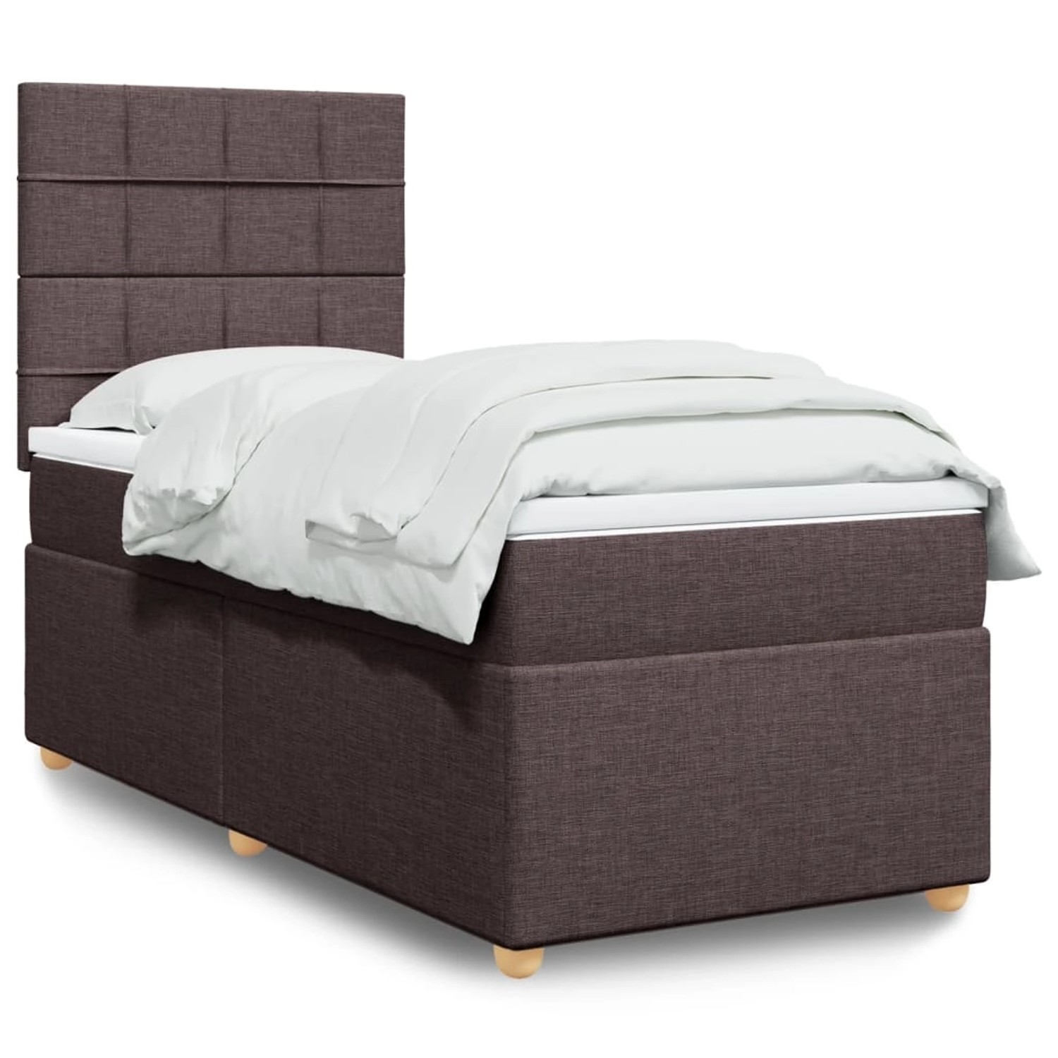 vidaXL Boxspringbett mit Matratze Dunkelbraun 80x200 cm Stoff 3293410 günstig online kaufen