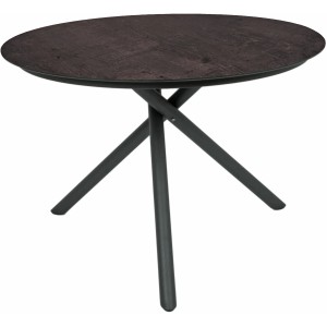 Runder Gartentisch SOPHIA in Anthrazit, Ø 110 cm. Outdoor-Esstisch mit robustem Aluminiumgestell.
