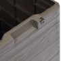 Detailaufnahme: Braune VidaXL Garten-Aufbewahrungsbox (90 L) mit Holzoptik.