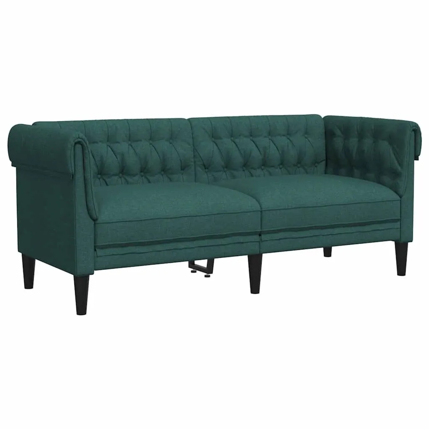 vidaXL Chesterfield-Sofa 2-Sitzer Dunkelgrün Stoff 372551