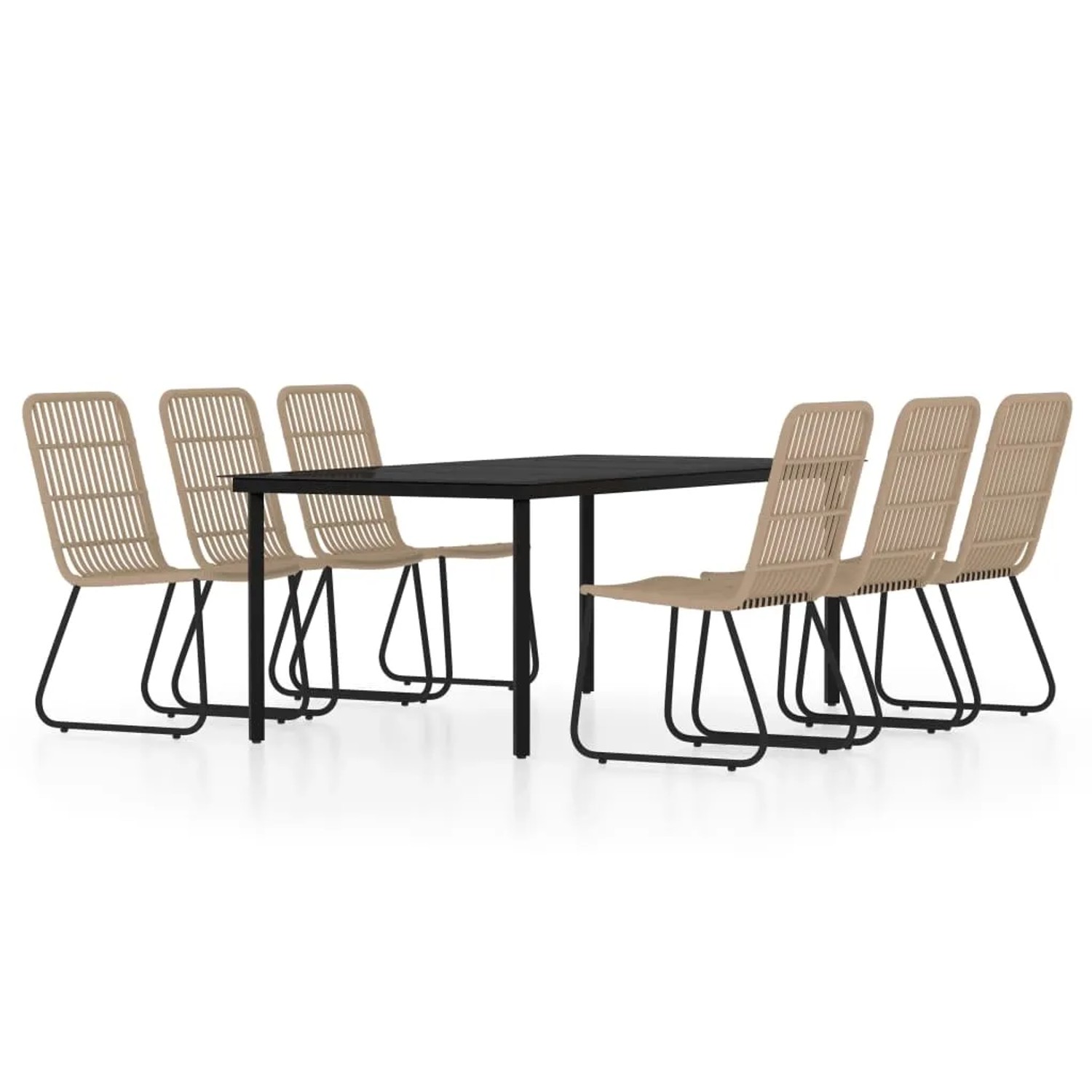 vidaXL 7-Tlg Garten-Essgruppe Eichen-Optik 3099165