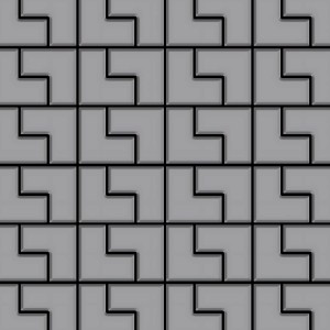 Mosaikfliese ALLOY Kink-S-S-MA, Edelstahl matt grau, L-Form Muster.