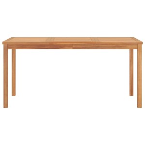 Rechteckiger vidaXL Garten-Esstisch aus Teakholz, 160x80 cm, ideal für Garten und Terrasse.