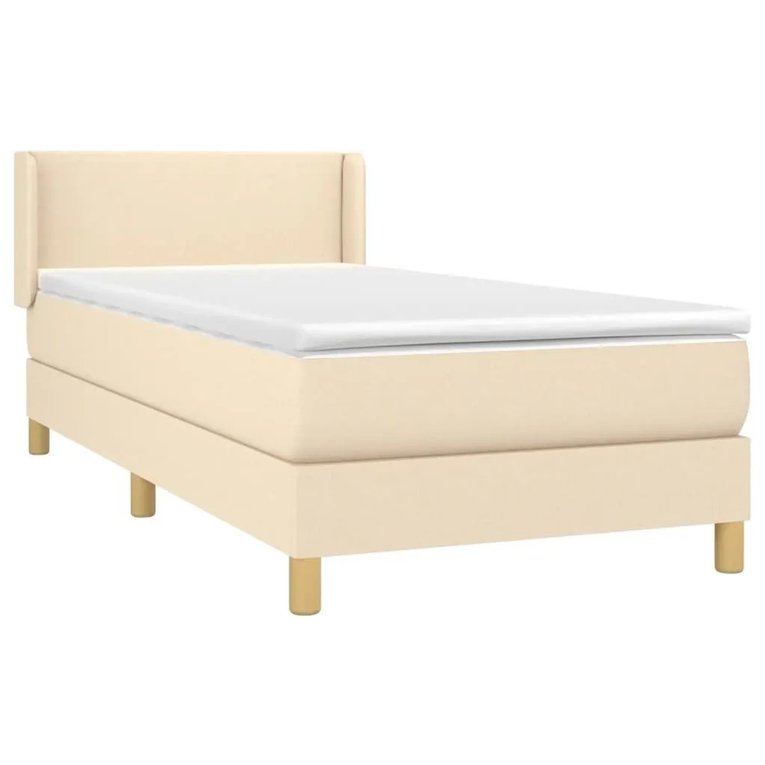 vidaXL Boxspringbett mit Matratze Creme 80x200 cm Stoff 3130070 günstig online kaufen