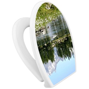 Banjado WC-Sitz Familie mit Bergidylle Motiv, Absenkautomatik, Kindersitz integriert.