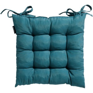 Madison Sitzkissen Toscane, Panama Sea Blue, 46x46 cm. Quadratisches Kissen mit Bindebändern.