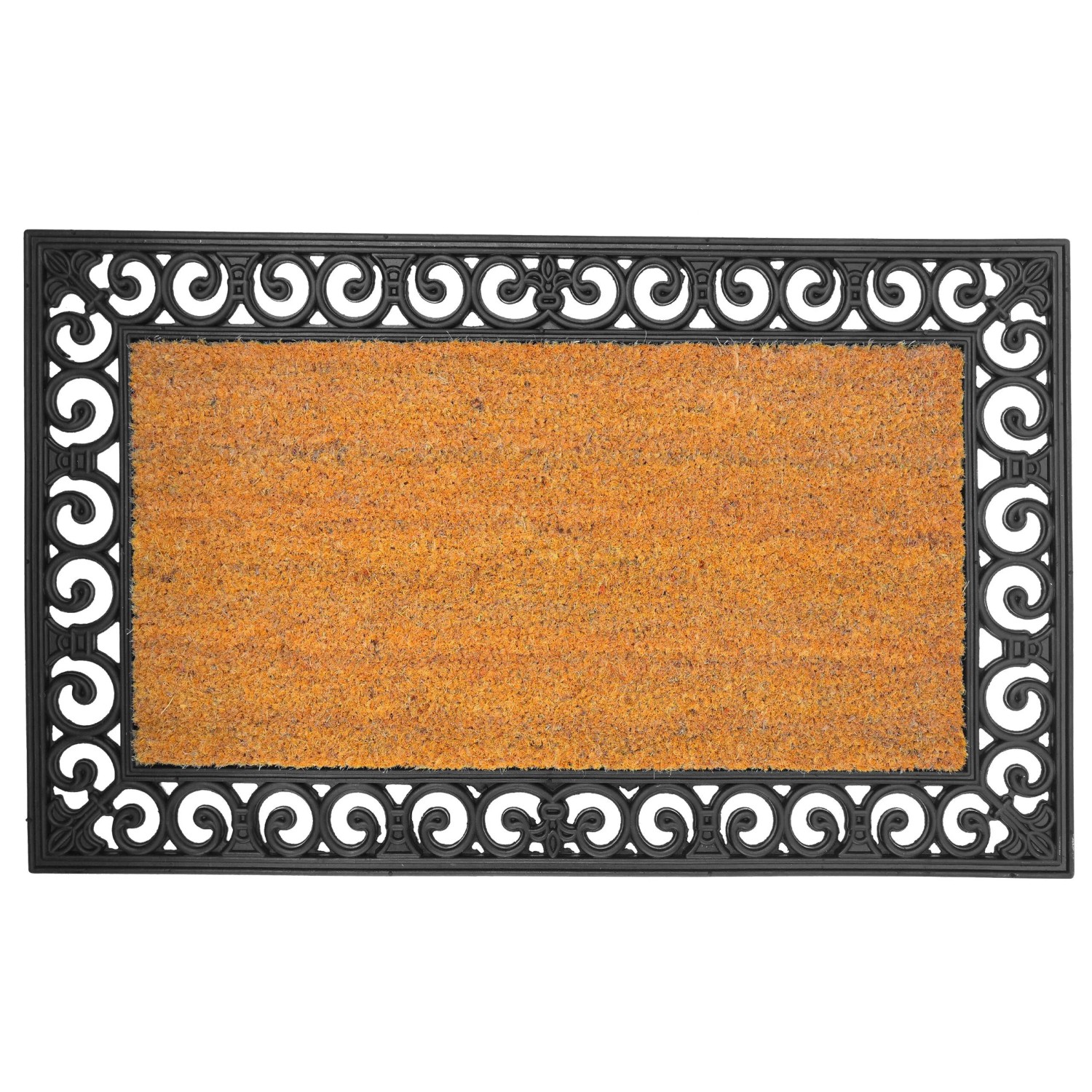 Relaxdays Fußmatte Kokosfaser Gummi Natur Schwarz Rutschfest 75 cm x 45 cm x 1,5 cm 2,8 kg