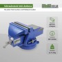 Blauer TRUTZHOLM Schraubstock, 150mm, 360° drehbar mit Amboss für Werkbank.