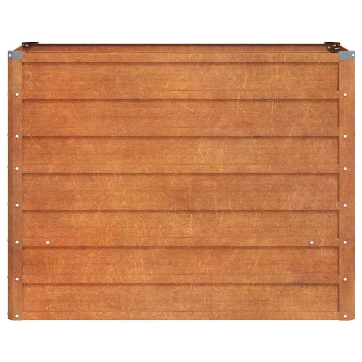 Rostfarbenes vidaXL Hochbeet aus Cortenstahl, Seitenansicht. Robuster Blumenkasten für Garten & Balkon.