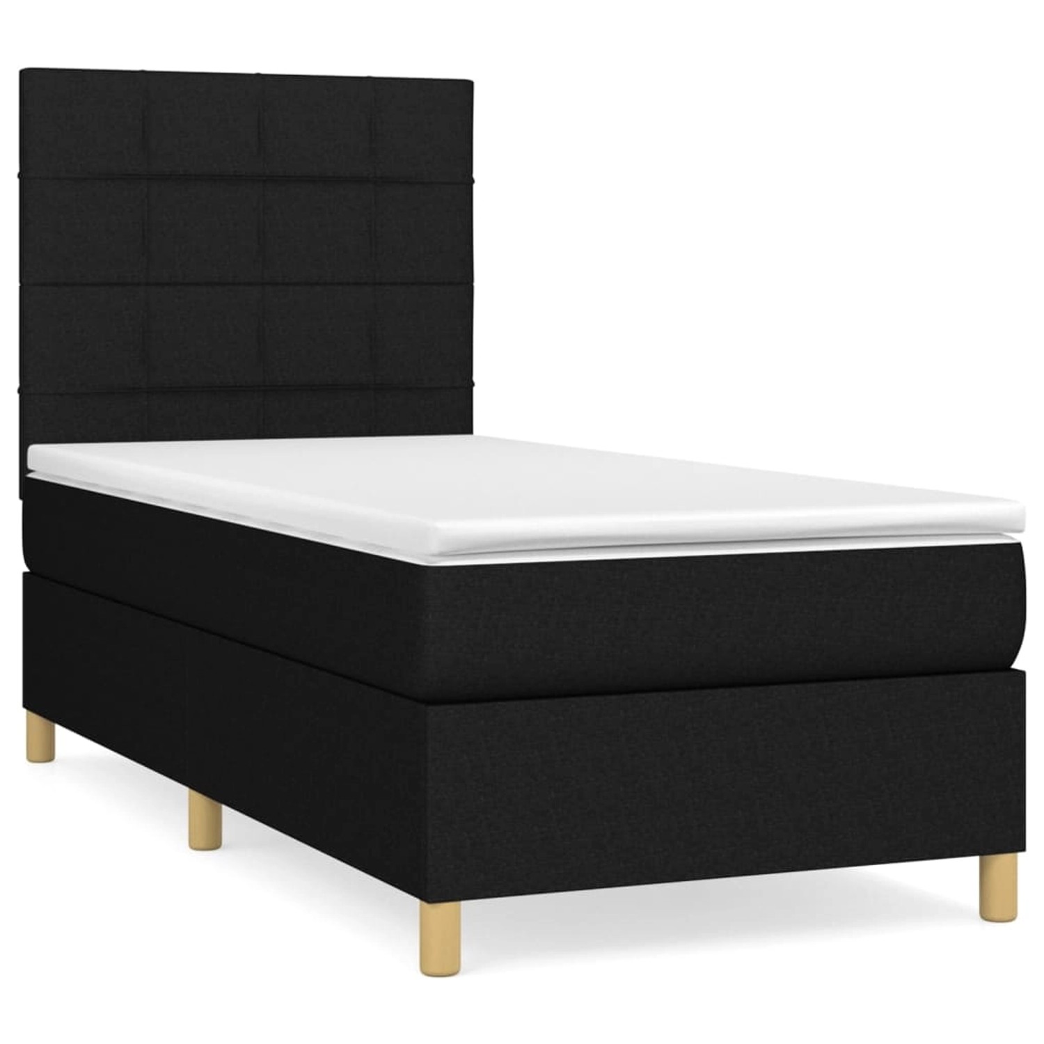 vidaXL Boxspringbett mit Matratze Schwarz 100x200 cm Stoff 3142315 günstig online kaufen
