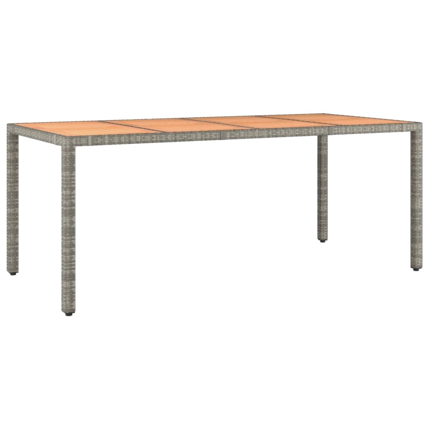 vidaXL Gartentisch mit Holzplatte Grau Poly Rattan & Massivholz Akazie 3195 günstig online kaufen