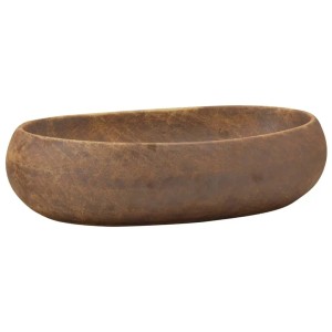 vidaXL Aufsatzwaschbecken Braun Oval 59x40x15 cm Keramik 155084