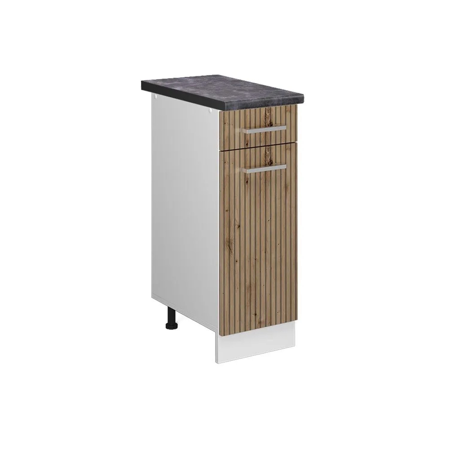 Vicco Küchenunterschrank R-Line Artisan-Eiche Weiß 30 cm AP Anthrazit