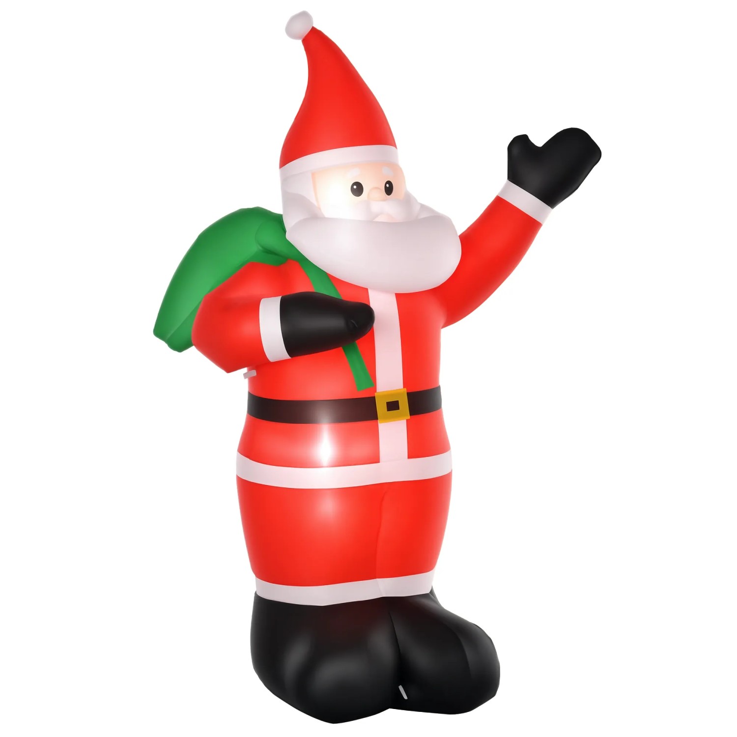 HOMCOM Aufblasbar Weihnachtsdeko Polyester 140L x 100B x 240H cm Rot