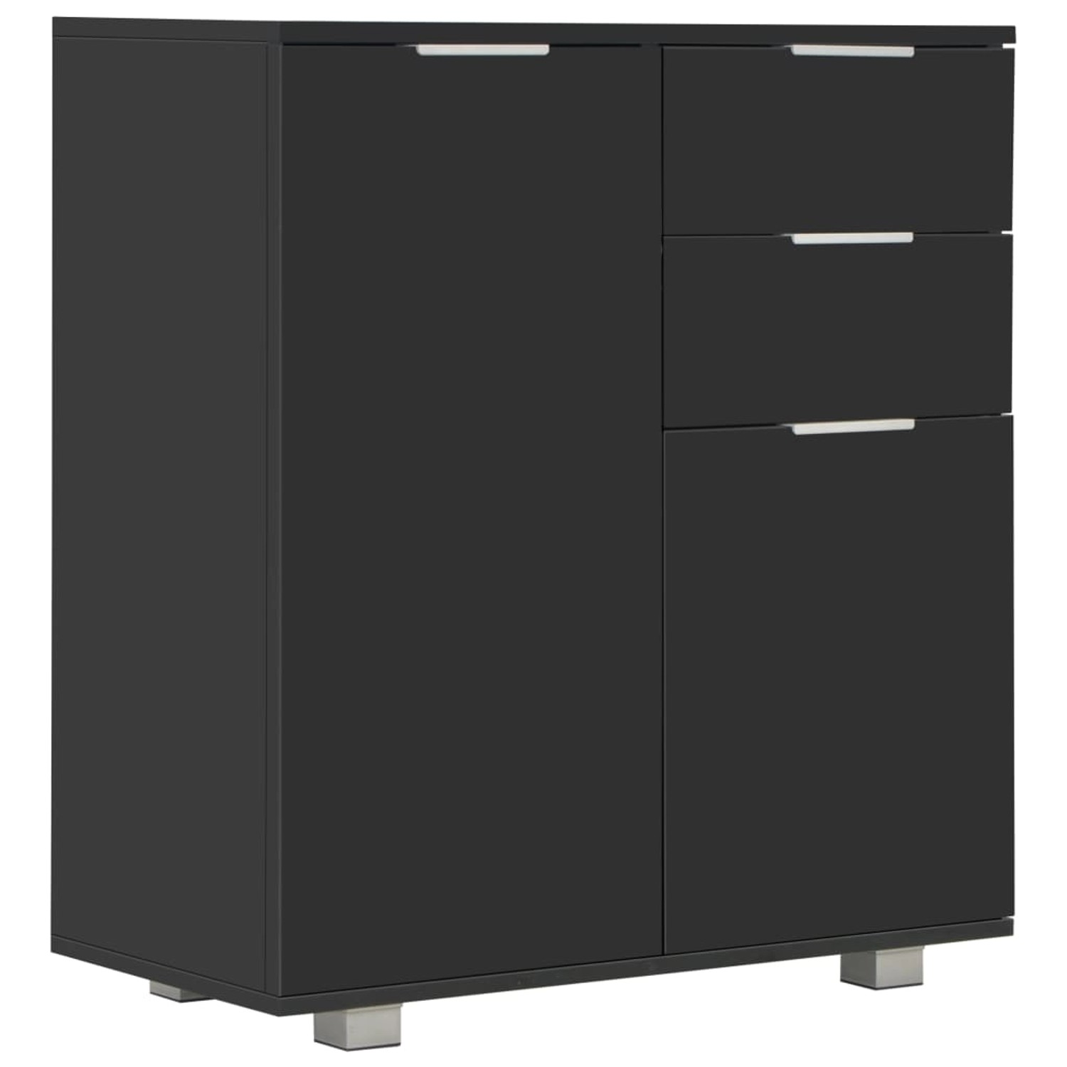 vidaXL Sideboard Hochglanz-Schwarz 71x35x80 cm Holzwerkstoff 283716