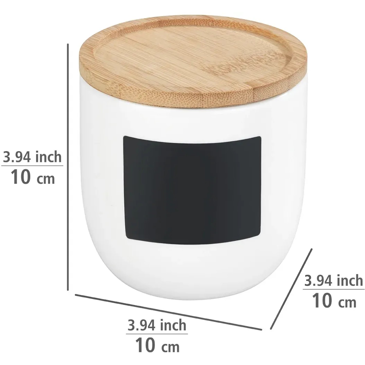 WENKO Malta Vorratsdose Aus Keramik – Mit Bambusdeckel & Silikonring, 0,75 Liter, Luftdicht Für Küche & Bad (14 X 9,5 Cm, Mehrfarbig)