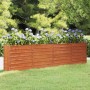 DELUKE Hochbeet Aus Cortenstahl ISAK Unten Offen Hochbeet Metall Pflanzenbeet Gartenbeet Metall Blumenbeet Gemüsebeet 320x40x77cm_2