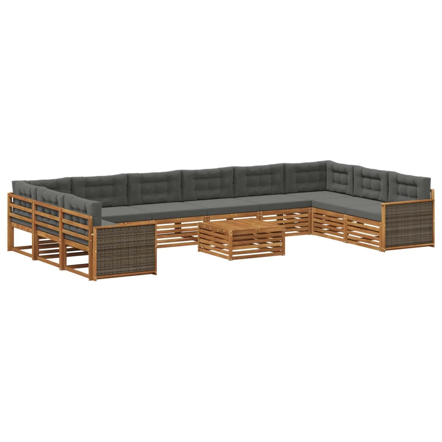 vidaXL Sofagarnituren mit Kissen 11 Stk Massivholz Akazie 3383920