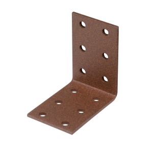 Alberts Lochplattenwinkel, rostbraun, 60x60x40 mm, Stahlwinkel mit Löchern zur einfachen Montage.