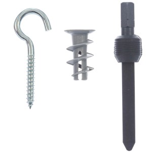 Fischer Gipskartondübel GK RH K Set mit Dübel, Haken und Eindrehwerkzeug.