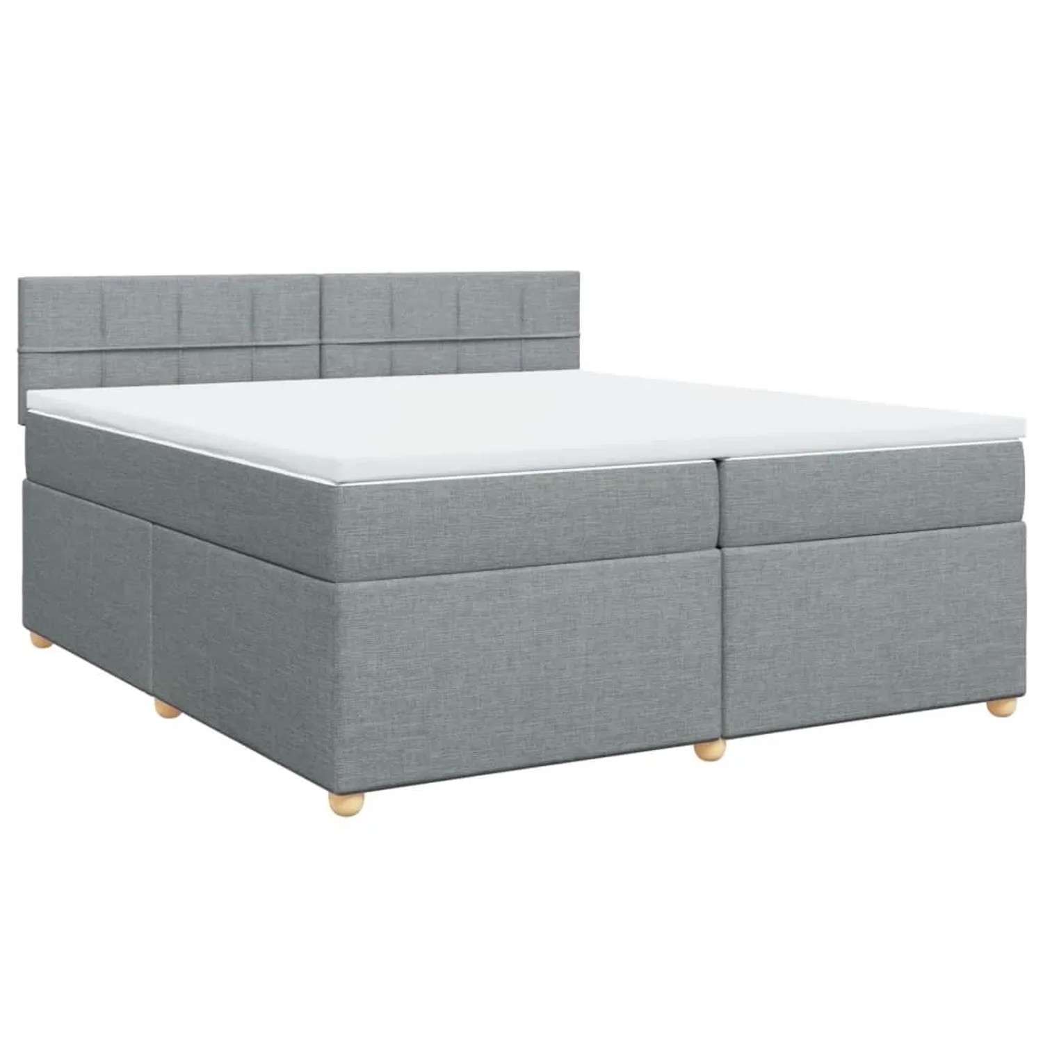 vidaXL Boxspringbett mit Matratze Hellgrau 200x200 cm Stoff 3289087 günstig online kaufen