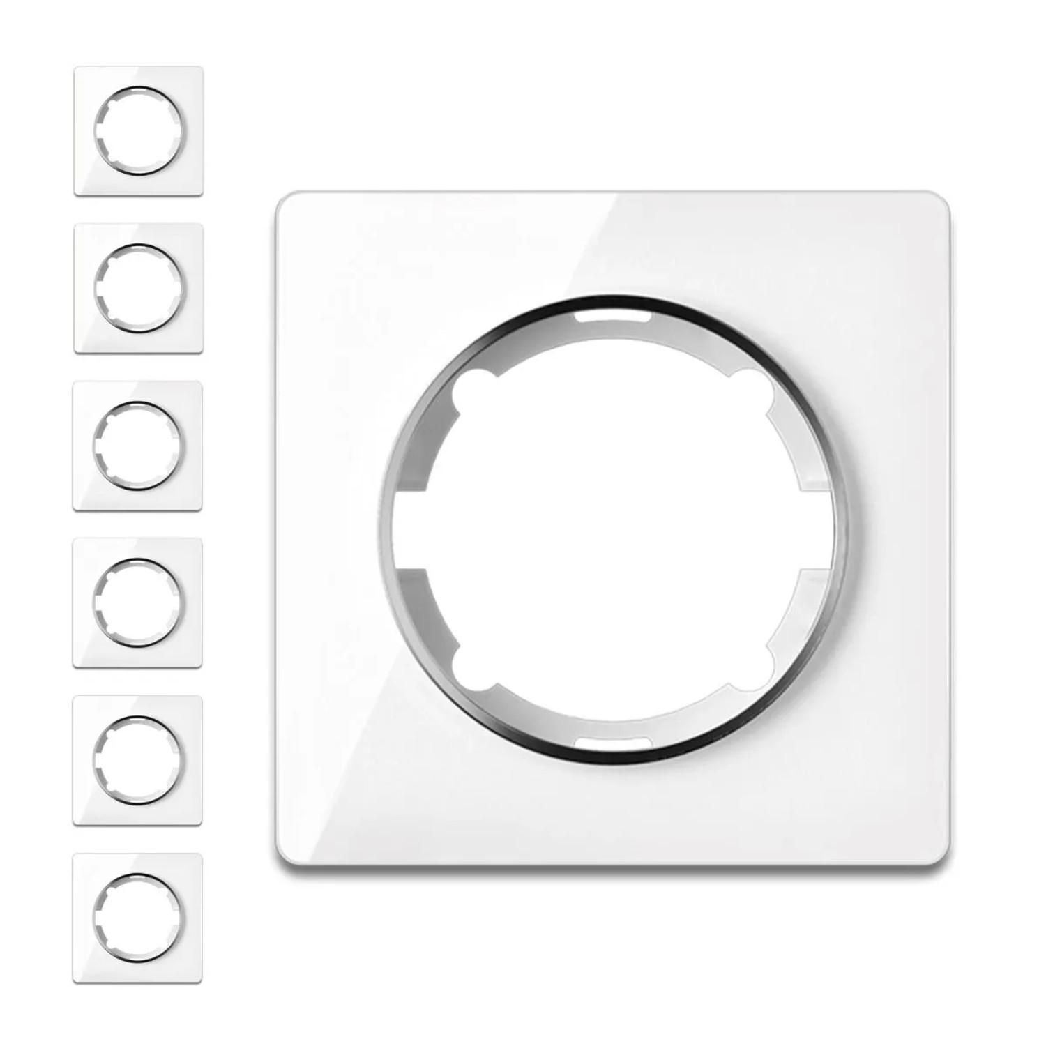 OneKeyElectro 7x Garda Glas Abdeckrahmen Set Weiß