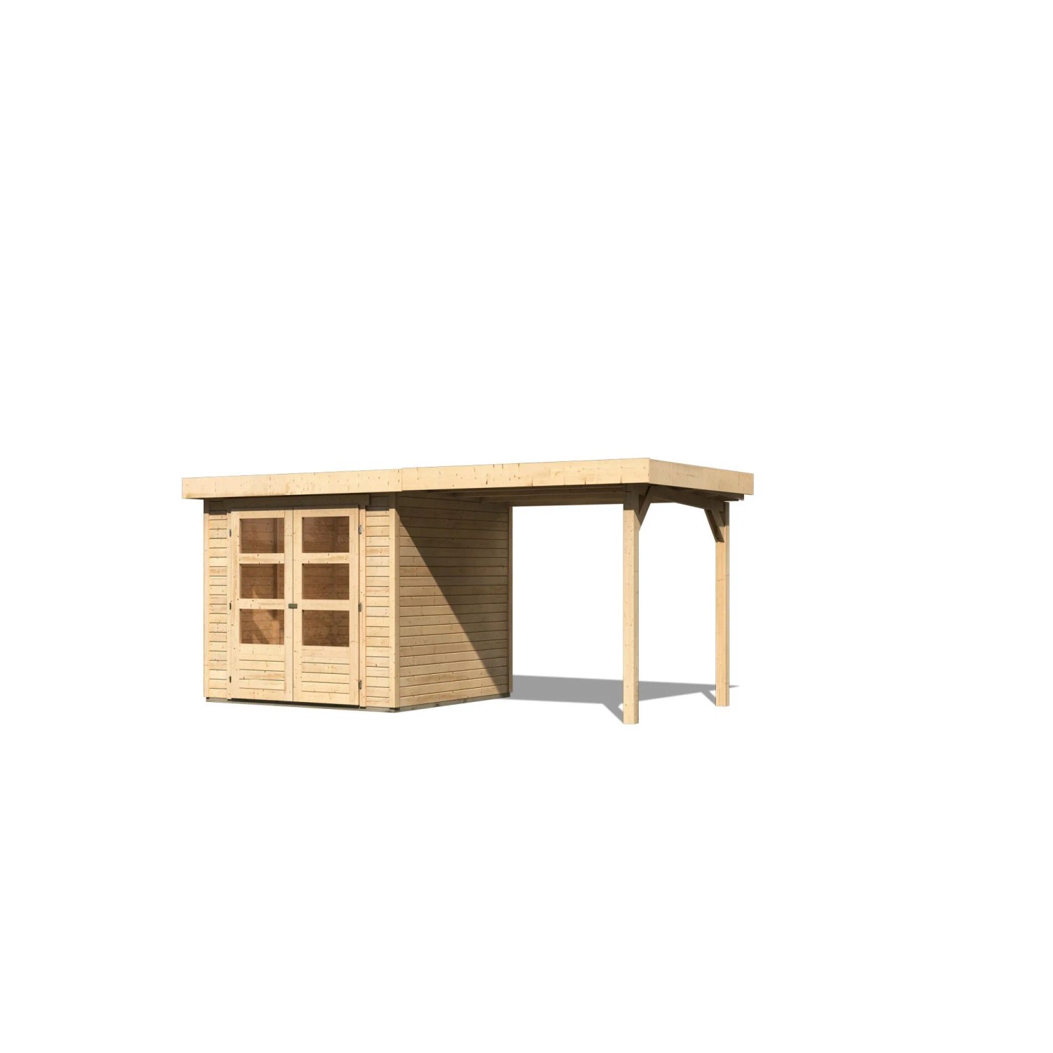 Karibu Express Gartenhaus Speedy A Set Naturbelassen 433 cm x 217 cm Anbaudach_26