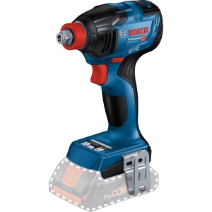 Bosch Professional Akku-Drehschlagschrauber GDX 18V-210 C mit Akku und Gürtelclip.