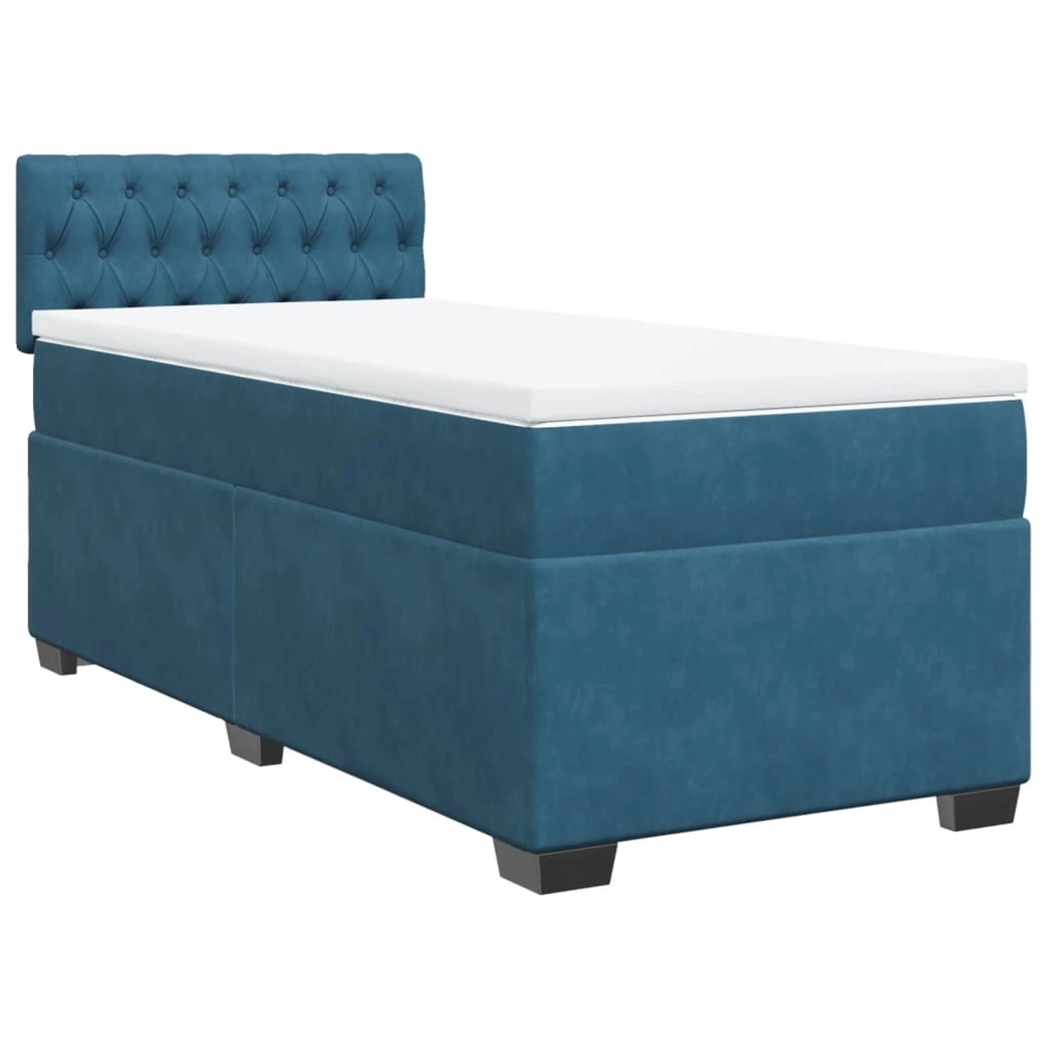 vidaXL Boxspringbett mit Matratze Dunkelblau 100x200 cm Samt 3286244 günstig online kaufen