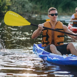 24Move Paddel Doppelpaddel 2in1 - SUP Stand Up Board- Kajak - Aluminium 230cm - Orange