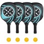 SPORTNOW Pickleball Set: 4 Schläger aus Pappelholz, 4 Bälle, schwarz-blau.