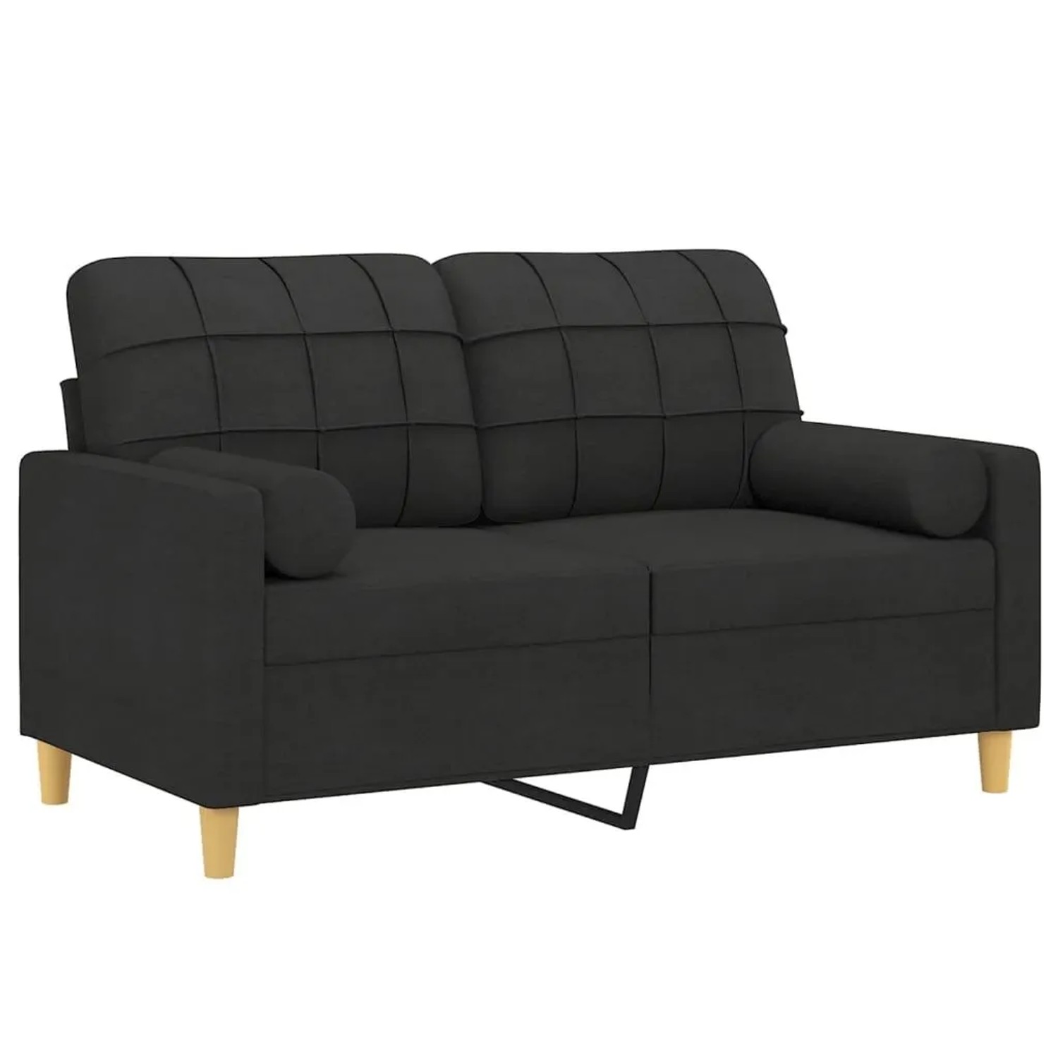 vidaXL 2-Sitzer-Sofa mit Zierkissen Schwarz 120 cm Stoff 3200778 günstig online kaufen