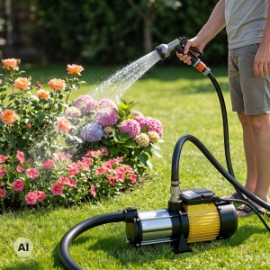 Xpotool Kreiselpumpe Mehrstufig 10200L/H 1650W 65M Hauswasserwerk Gartenpumpe