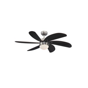 WESTINGHOUSE Deckenventilator Turbo Swirl Chrom, 105 cm, mit Leuchte und Zugketten.