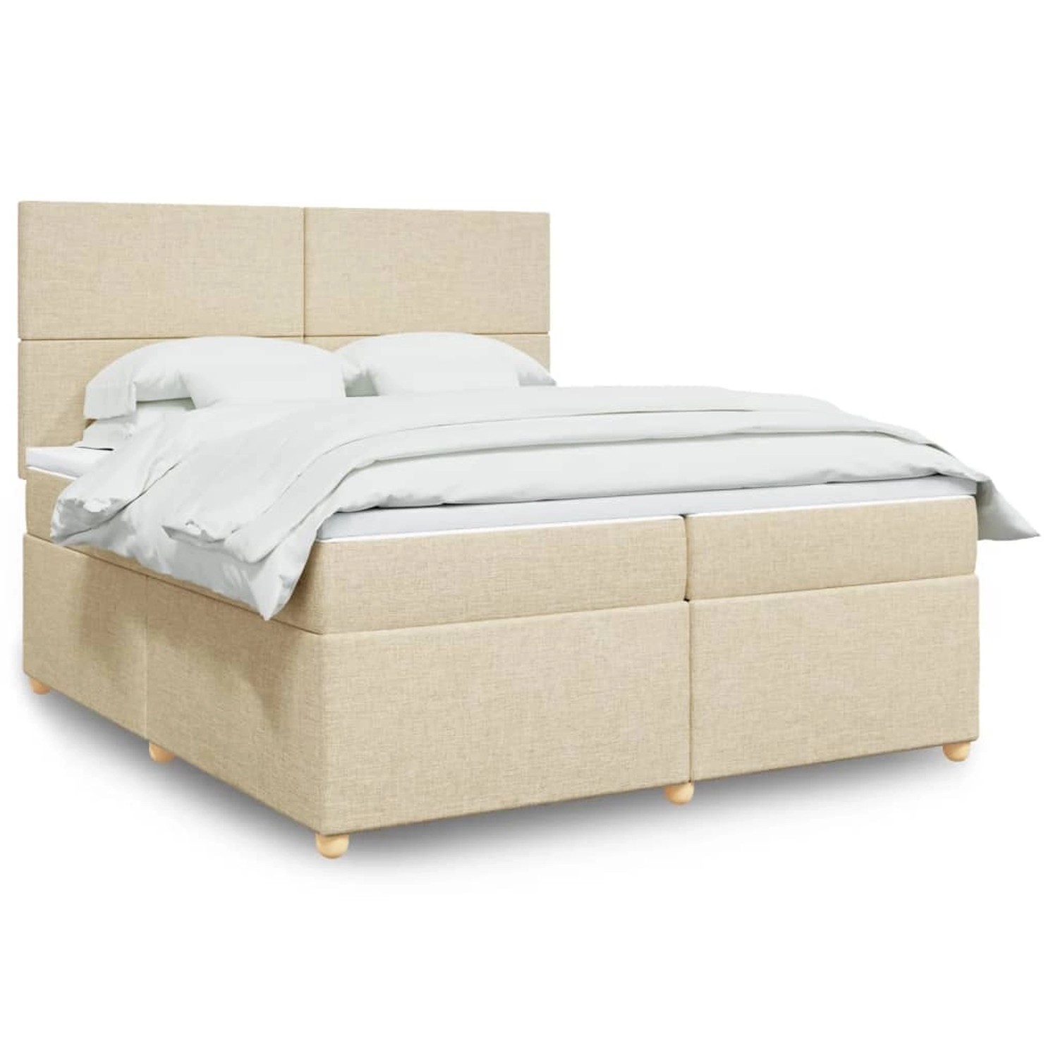 vidaXL Boxspringbett mit Matratze Creme 200x200 cm Stoff 3293685 günstig online kaufen