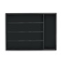Relaxdays Besteckkasten Bambus Schwarz 5 Fächer 4,5 cm x 25 cm x 34 cm