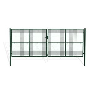 Casanoov Doppelflügel Zauntor Olga, 4m breit, 150cm hoch, grün, aus Stahl.