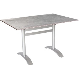 Rechteckiger Acamp Klapptisch Platin-Cemento, 120x80 cm, ideal für Garten & Terrasse.