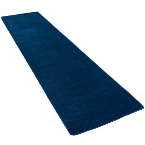 Dunkelblauer Snapstyle Teppichläufer Joy Velours, 100x400cm, ideal für Flur und Diele.