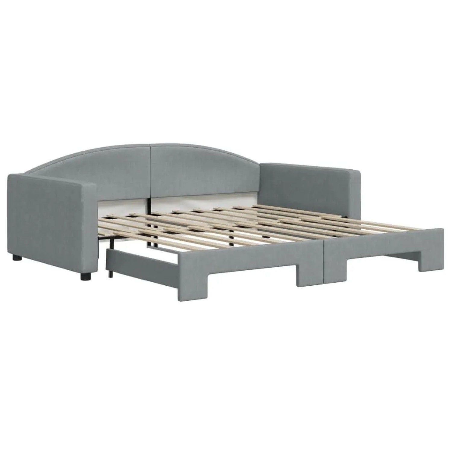 vidaXL Tagesbett Ausziehbar Hellgrau 100x190 cm Stoff 3197265