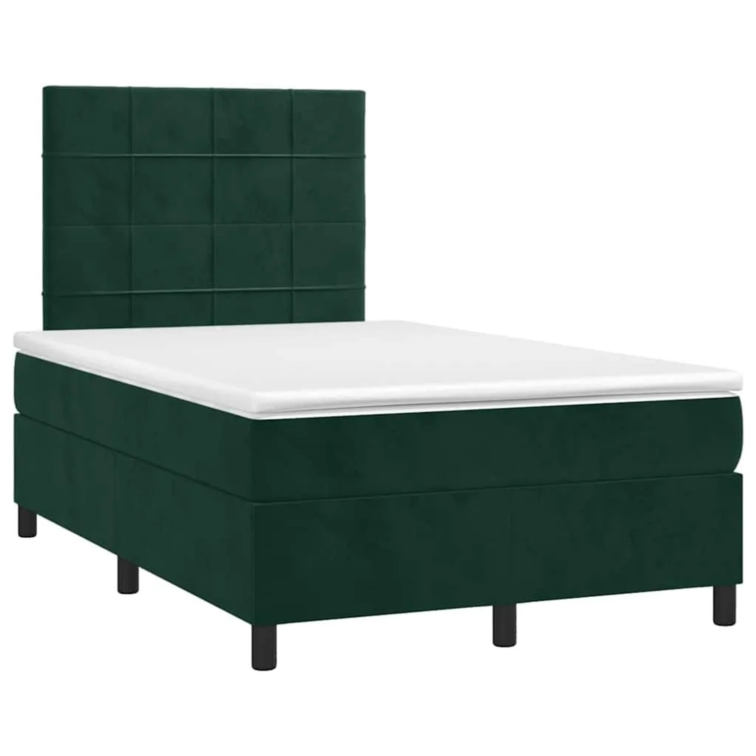 vidaXL Boxspringbett mit Matratze Dunkelgrün 120x190 cm Samt 3269992 günstig online kaufen
