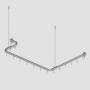 Flexible, formbare Euroshowers Duschvorhangstange, 300 cm, Chrom, mit Decken- und Wandhalterungen.