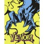Komar Wandbild: Marvel Venom mit blauen Krallen auf gelbem Grund, 40x50 cm.