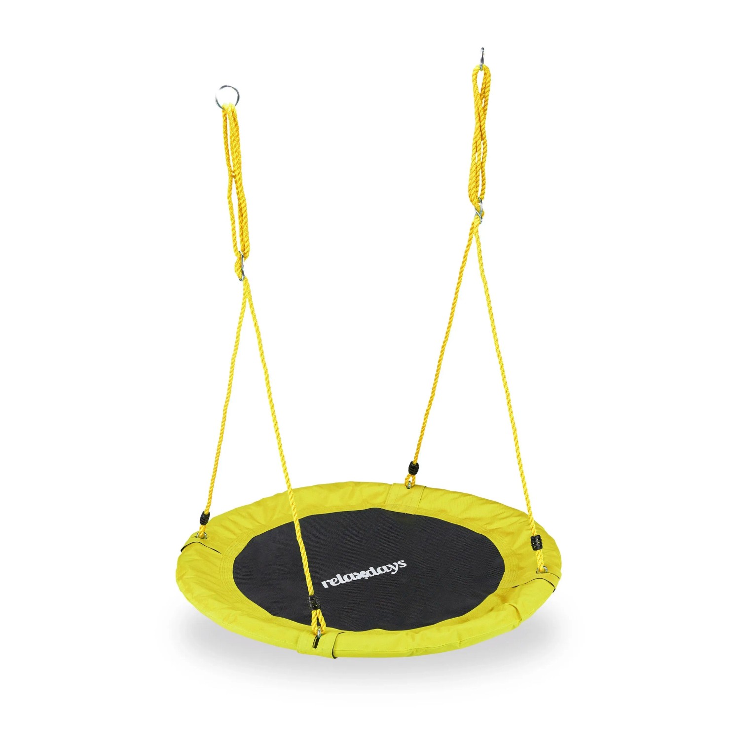 Relaxdays Nestschaukel Stahl Gelb Höhenverstellbar 90 cm 2,5 kg