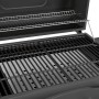 Detailaufnahme: Jamestown Holzkohlegrill Jaxon XL mit offenem Deckel, Grillrost und Warmhalterost.